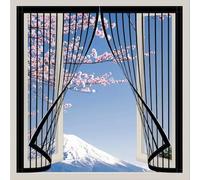 Moustiquaire Fenêtre Aimantée 92 x 102 cm Lavable & Indéchirable Maille Ultra Fine Moustiquaires Fenêtre Fermeture Automatique Installation Facile pour Fenêtres et Portes, Noir