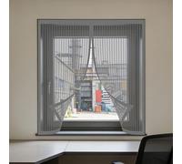 Moustiquaire Fenêtre Aimantée 95 x 95 cm Aimants Puissants Fermeture Moustiquaire Porte Sans Percer Sans Espace, Amovible, Facile à Installer Adaptée à Toutes Fenêtres, Gris