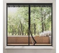 Moustiquaire Fenetre Ajustable 100×120cm, Moustiquaire Aimantée Fenetre, Moustiquaire Fenetre Magnetique (avec Aimant Coller) Magnétique Fenêtre Sans Perçage Assemblage Facile Anti Insecte Chat - Noir