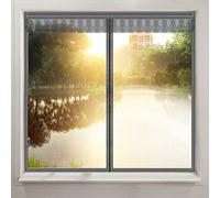 Moustiquaire Fenetre Ajustable 100×120cm, Moustiquaire Aimantée Fenetre, Moustiquaire Fenetre Magnetique (avec Aimant Coller) Magnétique Fenêtre Sans Perçage Assemblage Facile Anti Insecte Chat - Gris