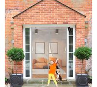 Moustiquaire Fenetre Ajustable Gris 215x185cm Fermeture Automatique Rideaux Fenêtre Aimantée avec Aimants Sans Perçage pour Baie Vitree Fenetre Coulissante