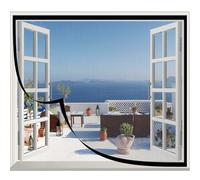 Moustiquaire Fenêtre, avec ruban auto-aggripant - Sans Perçage, Maille Fine,80x90cm noir-A