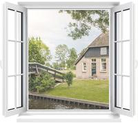 Moustiquaire Fenêtre Découpable, Filet Lavable Universel Avec Bande Adhésive En Maille Fine Rideau Moustiquaire Ajustable Sans Perçage Max 130x150cm(Lot De 2, Blanc)