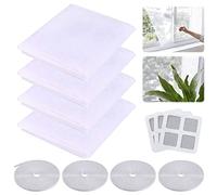 Moustiquaire Fenêtre Écran, Moustiquaire Filet, 4PCS Insect Filet Moustiquaire, moustiquaire fenetre velcro, 130 cm x 150 cm,pour Maison, fenêtres, cuisine(Blanc)