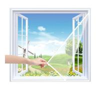 Moustiquaire Fenetre Enroulable 120x170cm Blanc Store Moustiquaire Fenetre Mailles Ultra Fines Rideau pour de Balcon, Salon
