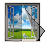 Moustiquaire Fenêtre Fenetre AimantéE 90x115cm Anti Insecte Mouche Moustique Moustiquaire sur Mesure de Porte Fermeture Automatique Portes De Balcon Portes Coulissantes Innovant, Noir