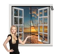 Moustiquaire Fenetre, Fermeture Automatique Noir 75x95cm Rideau Moustiquaire Pour Porte Anti Insectes-sans Percer-Pour Balcon Chambre Salon Couloir Fenêtre
