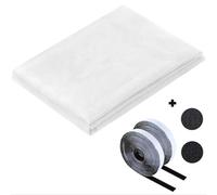Moustiquaire Fenêtre,fibre de polyester durable à mailles fines, anti-mouche,moustiquaire anti-UV anti-insectes bricolage, autocollante, aucun perçage requis, peut être coupée(Blanc, 150 * 200cm)