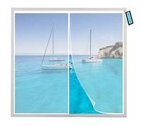 Moustiquaire Fenetre Magnétique 100x120cm avec Aimants Auto-Adhésif Rideau en Maille-Garde l'Air Frais à l’Intérieur et les Insectes à l'Extérieur pour Couloirs Patio Portes Blanc