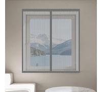 Moustiquaire Fenetre Magnetique 110 x 175 cm Aimants Puissants Fermeture Rideaux Anti Mouche Installation Facile pour Balcon, Chambre et Salon, Gris