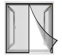 Moustiquaire Fenêtre Magnétique 110x140 cm, Aimantée Auto AdhéSif en Maille Rideau Automatique Anti Moustique Fenêtre, Moustiquaire Automatiquementfermé Noir, Renforcés