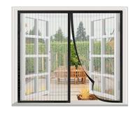 Moustiquaire Fenêtre Magnétique 115x130cm, fermeture automatique, moustiquaire porte fenetre Sans Perçage Maille Ultra Fine, pour La Plupart Les Types de FenêTres ou Porte de Balcon, Noir