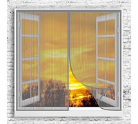 Moustiquaire Fenêtre Magnétique 115x130cm sans Perçage Moustiquaire Aimantée avec Bande Scratch pour Porte de Balcon, Porte Cave, Gris