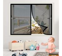 Moustiquaire Fenêtre Magnétique 118 x 220 cm Puissants Aimants, Fermeture Automatique Moustiquaire Porte Fenêtre Magnétique Protégez Votre Famille Des Moustiques pour Fenêtres Port, Noir