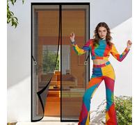 Moustiquaire Fenêtre Magnétique 129 x 224 cm Sans Perçage, Installation Facile Moustiquaire Aimantée Magnétique Anti Mouches et Insectes pour de Balcon Chambre, Noir
