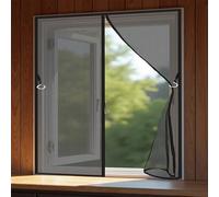 Moustiquaire Fenêtre Magnétique 136 x 194 cm Maille Fine et Résistante Moustiquaire Magnétique pour Portes Sans Perçage, Anti-Moustiques & Insectes, Noir