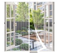 Moustiquaire Fenêtre Magnétique 140 x 160 cm Protection Contre Les Moustiques, Automatiquementfermé Moustiquaires Pour Fenêtre, Facile à Installer Sans Percer pour Portes Fenêtres Balcon Séjour, Blanc