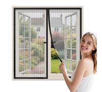 Moustiquaire Fenetre Magnetique 140x140 cm, Moustiquaire pour Fenêtre Avec Ouverture au Centre Qui se Ferme Automatiquement, Noir