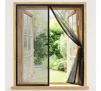 Moustiquaire Fenêtre Magnétique 140x160 cm, Toile en Fibre de Verre Haute Densité, Fixation Adhésive sans Perçage, Transparente et Anti-Insectes, Résistante aux Griffes et UV - Noir