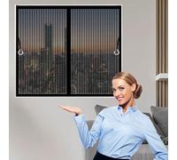 Moustiquaire Fenetre Magnétique 145 x 185 cm Garde L'Air Frais à L’Intérieur Moustiquaire de Balcon avec Bande Magique, Installation Facile pour Chambre Salon Cuisine, Noir
