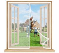 Moustiquaire Fenêtre Magnétique 175x115 cm Blanc - Fermeture automatique, sans perçage, installation facile, rideau anti-moustique à maille ultra fine pour fenêtres et portes de balcon