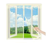 Moustiquaire Fenêtre Magnétique 200x200cm,Moustiquaire Aimantée Fenetre Anti-moustiques, Fermeture Automatique, pour Fenêtres et Portes Patio,Beige