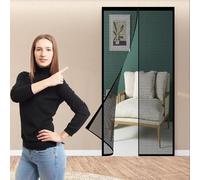 Moustiquaire Fenetre Magnetique 268 x 220 cm Moustiquaire Baie Vitree Coulissante Anti Insectes pour Couloirs Portes Patio, Noir