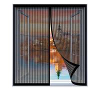 Moustiquaire Fenêtre Magnétique 40 x 125 cm Installation Facile Sans Percer Blanc Aimantee Fermeture Automatique Maille pour Fenêtre Empêche Les Insectes, Noir