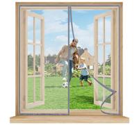 Moustiquaire Fenêtre Magnétique 50x60 cm Gris - Fermeture automatique, sans perçage, installation facile, rideau anti-moustique à maille ultra fine pour fenêtres et portes de balcon