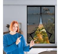 Moustiquaire Fenetre Magnétique 55 x 110 cm Garde L'Air Frais à L’Intérieur Rideau de Porte Antimoustique Sans Perçage, avec Bande Magique pour Cuisine Salon Chambre, Noir