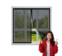 Moustiquaire Fenêtre Magnétique 55 x 145 cm Aimants Puissants Fermeture Fermeture Automatique, Maille Ultra Fine pour Balcon Porte, Noir