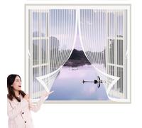 Moustiquaire Fenetre Magnetique 55 x 145 cm Anti-Moustiques, Fermeture Automatique, Sans Perçage, Maille Fine, Moustiquaire Fenêtre pour Portes, Différentes Tailles, Blanc