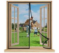 Moustiquaire Fenêtre Magnétique 60x60 cm Noir - Fermeture automatique, sans perçage, installation facile, rideau anti-moustique à maille ultra fine pour fenêtres et portes de balcon