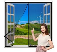 Moustiquaire Fenêtre Magnétique 65x95cm Noir avec Aimants Puissants,Fermeture Automatique Rideau Mailles Ultra Fines Anti insectes Mouche Moustique