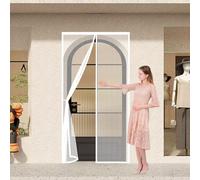 Moustiquaire Fenêtre Magnétique 75 x 80 cm Magnétique, Anti-Insectes, Maille Ultra Fine Moustiquaire Aimantée Sans Perçage, Installation Facile pour Porte Fenêtre, Blanc