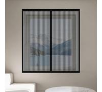Moustiquaire Fenetre Magnetique 80 x 160 cm Aimants Puissants Fermeture Rideaux Anti Mouche Installation Facile pour Balcon, Chambre et Salon, Noir