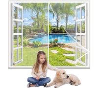 Moustiquaire Fenêtre Magnétique 80x90cm Blanc Aimantée Auto-AdhéSif en Maille Rideau Automatique Anti Moustique Porte,sans Percer pour La Plupart des Fenêtres