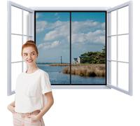 Moustiquaire Fenêtre Magnétique 80x90cm Rideau de Porte Moustiquaire Rideau de Porte Facile à Installer empêcher les insectes d'entrer Noir