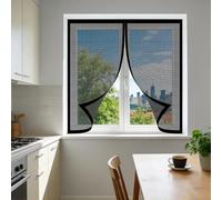 Moustiquaire Fenetre Magnetique 85 x 110 cm Aimants Puissants Fermeture Rideau Magnétique Anti Moustique Installation Facile pour Balcon, Chambre et Salon, Noir