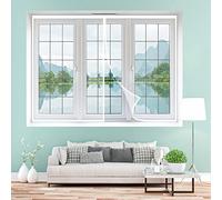 Moustiquaire Fenêtre Magnétique 90 x 110 cm Aimantée Auto-AdhéSif en Maille, Rideau Porte Moustiquaire Magnétique Installation Facile Sans Outils pour Fenêtres Porte, Blanc
