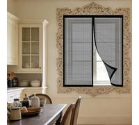 Moustiquaire Fenetre Magnetique 90 x 120 cm Aimants Puissants Fermeture Moustiquaire pour Fenêtre Installation Facile pour Balcon, Chambre et Salon, Noir