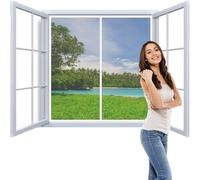 Moustiquaire Fenêtre Magnétique 90x200cm Rideau Moustiquaire Magnétique Fenêtre D'écran Bande Magique Installation Sans Perçage Anti Insectes Blanc