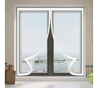 Moustiquaire Fenetre Magnetique 95 x 95 cm Aimants Puissants Fermeture Moustiquaire pour Fenetre Installation Facile pour Balcon, Chambre et Salon, Blanc