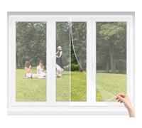Moustiquaire Fenêtre Magnétique 95x105cm Blanc Magnétique Moustique Sans percage Fermeture Automatique Joint Magnétique Facile à Installer Rideau de Fenêtre Couloirs Patio