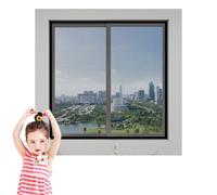Moustiquaire Fenêtre Magnétique 98 x 68 cm Puissants Aimants Fermeture Automatique Rideau Anti Mouche pour Couloirs Patio, Noir