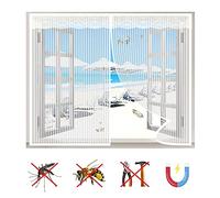 Moustiquaire Fenêtre Magnétique, Anti-Mosquito Auto-adhésif Rideau, Automatiquementfermé, pour Plupart Les Types FenêTres-White-b|| 31x47inch(80x120cm)