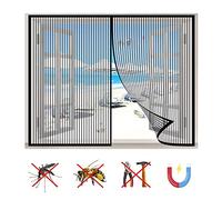 Moustiquaire Fenêtre Magnétique, Anti-Mosquito Auto-adhésif Rideau, Automatiquementfermé, pour Plupart Les Types FenêTres-Black-a|| 47x47inch(120x120cm)
