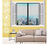 Moustiquaire FenêTre MagnéTique, Auto-AdhéSif Moustiquaire Avec Aimants, Anti Moustique Fenêtre D'écran Pliable Facile À Installer, pour Fenêtre Portes-Black|| 110x120cm(43x47inch)