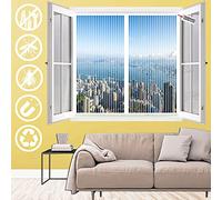 Moustiquaire FenêTre MagnéTique, Auto-AdhéSif Moustiquaire Avec Aimants, Anti Moustique Fenêtre D'écran Pliable Facile À Installer, pour Fenêtre Portes- White|| 90x120cm(35x47inch)