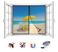 Moustiquaire Fenêtre Magnétique, Auto-Adhésif Rideau en Maille Sans Perçage, Fermeture Automatique Moustiquaire pour Fenêtre Portes-Black-A|| Width70xHeight130cm